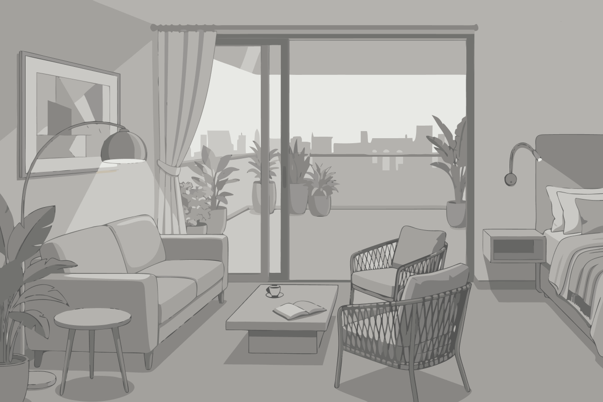 Quarto Duplo Deluxe com Vista Jardim